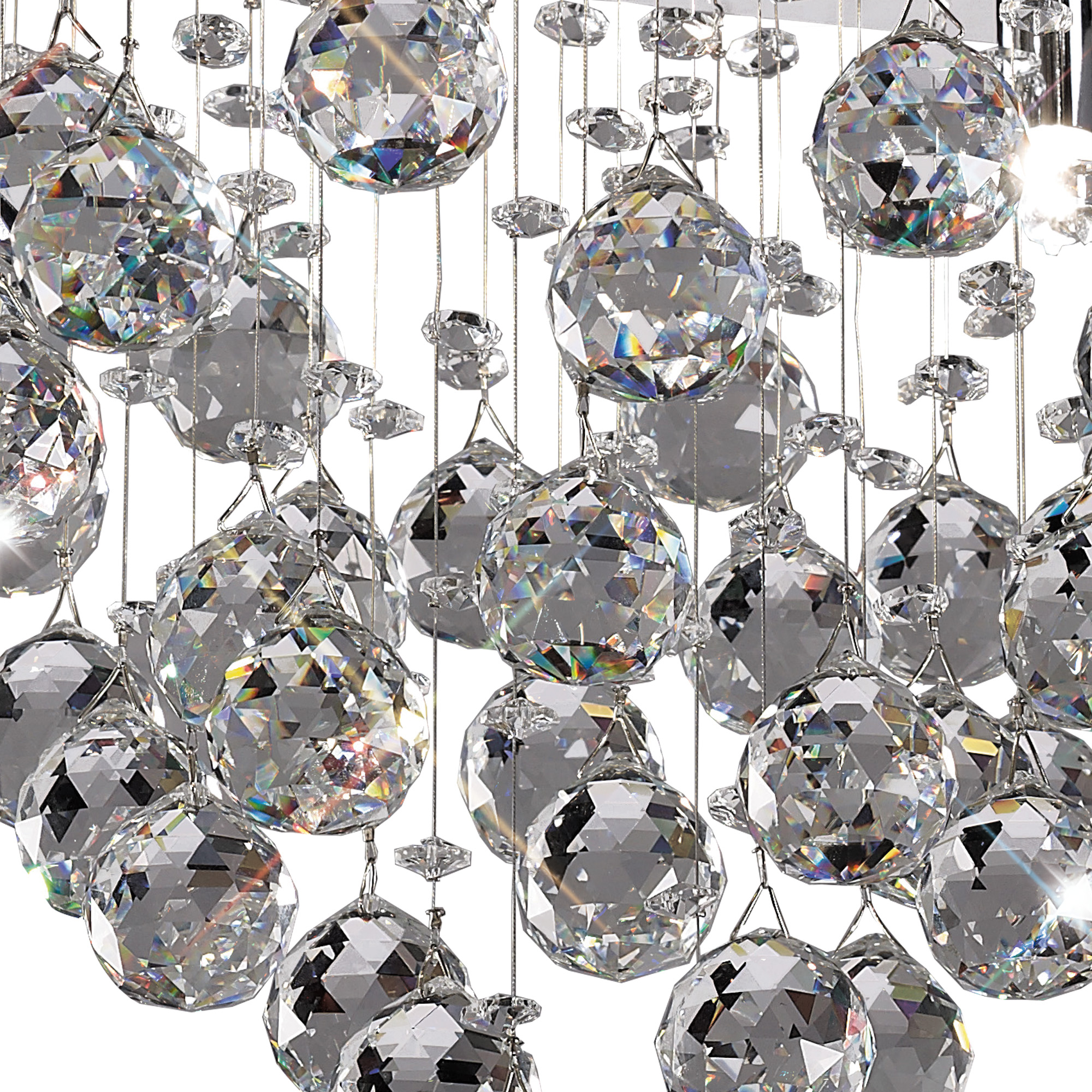 Colorado Crystal Ceiling Lights Diyas Ringed & Square Crystal Fittings